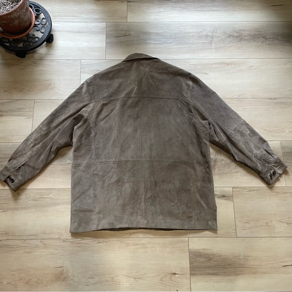Vintage Pronto Uomo Men's Jacket Button Up Leather Suede Coat Beige Size XXL - Picture 2 of 12